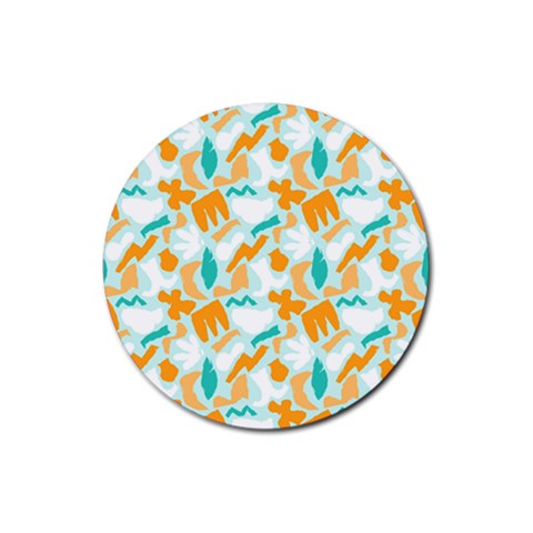 Design Pattern Seamless Tropical Rubber Round Coaster (4 pack) from ArtsNow.com Front