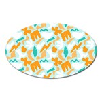 Design Pattern Seamless Tropical Oval Magnet