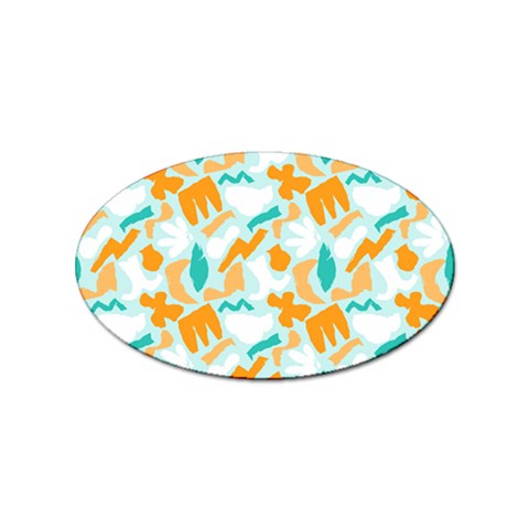 Design Pattern Seamless Tropical Sticker Oval (100 pack) from ArtsNow.com Front