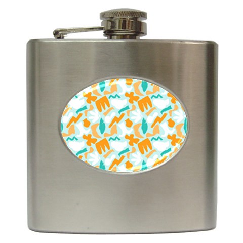 Design Pattern Seamless Tropical Hip Flask (6 oz) from ArtsNow.com Front