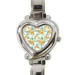 Design Pattern Seamless Tropical Heart Italian Charm Watch