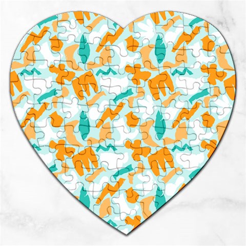 Design Pattern Seamless Tropical Jigsaw Puzzle (Heart) from ArtsNow.com Front