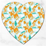 Design Pattern Seamless Tropical Jigsaw Puzzle (Heart)