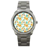 Design Pattern Seamless Tropical Sport Metal Watch