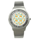 Design Pattern Seamless Tropical Stainless Steel Watch