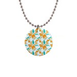 Design Pattern Seamless Tropical 1  Button Necklace