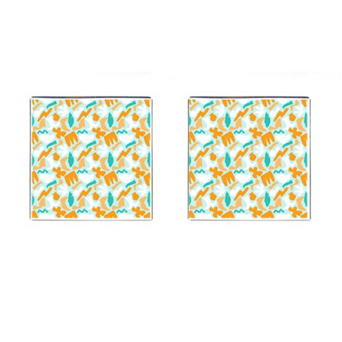 Design Pattern Seamless Tropical Cufflinks (Square) from ArtsNow.com Front(Pair)