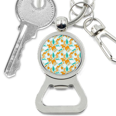 Design Pattern Seamless Tropical Bottle Opener Key Chain from ArtsNow.com Front