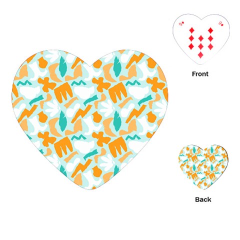 Design Pattern Seamless Tropical Playing Cards Single Design (Heart) from ArtsNow.com Front