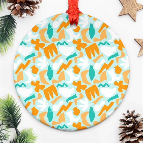 Design Pattern Seamless Tropical Round Ornament (Two Sides) from ArtsNow.com Front
