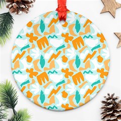 Design Pattern Seamless Tropical Round Ornament (Two Sides) from ArtsNow.com Front