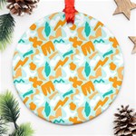 Design Pattern Seamless Tropical Round Ornament (Two Sides)