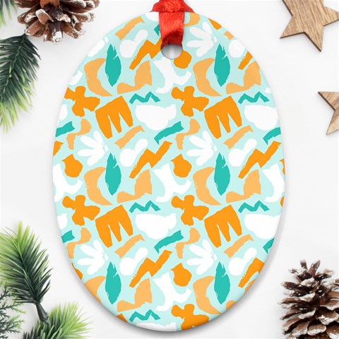 Design Pattern Seamless Tropical Oval Ornament (Two Sides) from ArtsNow.com Front