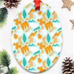 Design Pattern Seamless Tropical Oval Ornament (Two Sides)