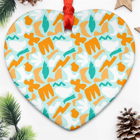 Design Pattern Seamless Tropical Heart Ornament (Two Sides) from ArtsNow.com Front