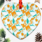 Design Pattern Seamless Tropical Heart Ornament (Two Sides)