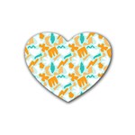 Design Pattern Seamless Tropical Rubber Coaster (Heart)