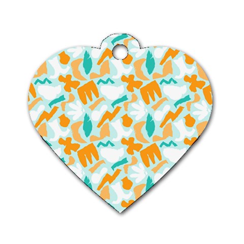 Design Pattern Seamless Tropical Dog Tag Heart (One Side) from ArtsNow.com Front