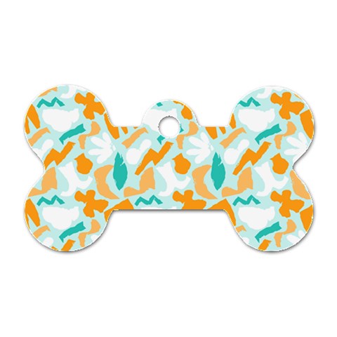 Design Pattern Seamless Tropical Dog Tag Bone (Two Sides) from ArtsNow.com Front