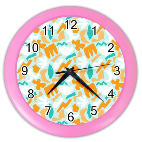 Design Pattern Seamless Tropical Color Wall Clock from ArtsNow.com Front