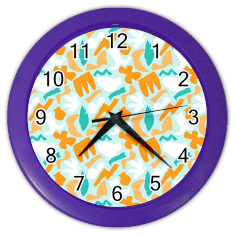 Design Pattern Seamless Tropical Color Wall Clock from ArtsNow.com Front