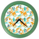 Design Pattern Seamless Tropical Color Wall Clock