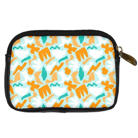 Design Pattern Seamless Tropical Digital Camera Leather Case from ArtsNow.com Back