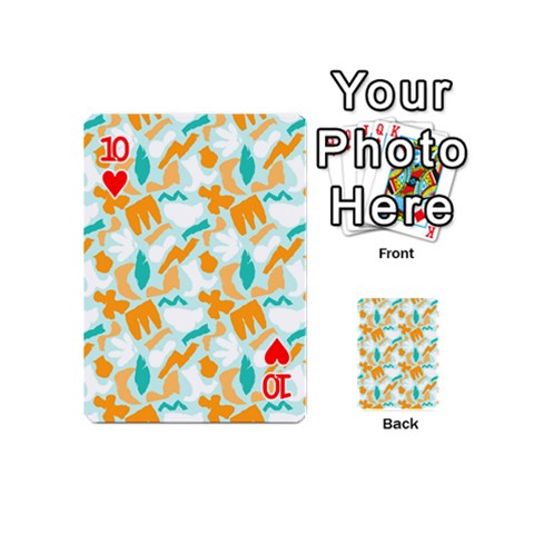 Design Pattern Seamless Tropical Playing Cards 54 Designs (Mini) from ArtsNow.com Front - Heart10