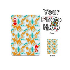 Queen Design Pattern Seamless Tropical Playing Cards 54 Designs (Mini) from ArtsNow.com Front - HeartQ