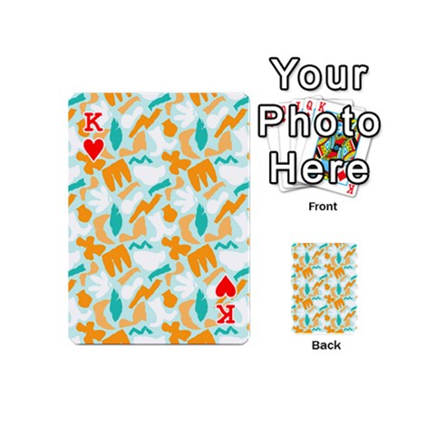 King Design Pattern Seamless Tropical Playing Cards 54 Designs (Mini) from ArtsNow.com Front - HeartK