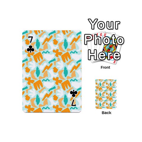 Design Pattern Seamless Tropical Playing Cards 54 Designs (Mini) from ArtsNow.com Front - Club7