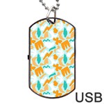 Design Pattern Seamless Tropical Dog Tag USB Flash (One Side)