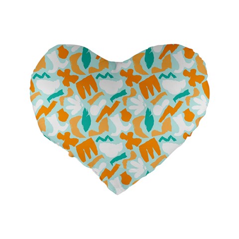 Design Pattern Seamless Tropical Standard 16  Premium Heart Shape Cushions from ArtsNow.com Back