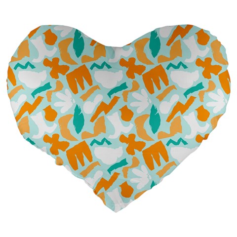 Design Pattern Seamless Tropical Large 19  Premium Heart Shape Cushions from ArtsNow.com Back