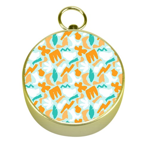 Design Pattern Seamless Tropical Gold Compasses from ArtsNow.com Front