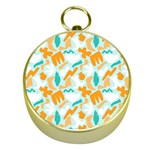 Design Pattern Seamless Tropical Gold Compasses