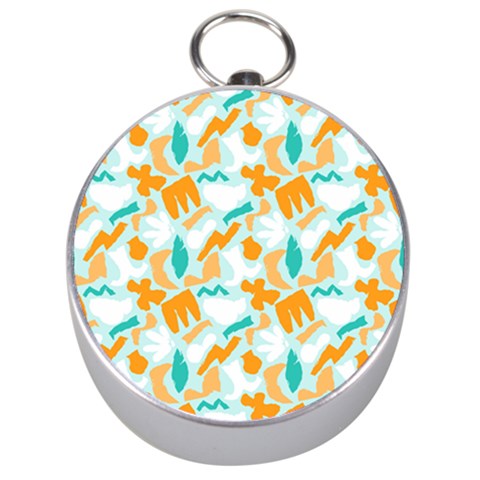 Design Pattern Seamless Tropical Silver Compasses from ArtsNow.com Front