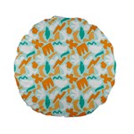 Design Pattern Seamless Tropical Standard 15  Premium Flano Round Cushions