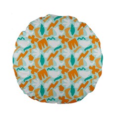 Design Pattern Seamless Tropical Standard 15  Premium Flano Round Cushions from ArtsNow.com Back