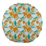 Design Pattern Seamless Tropical Large 18  Premium Flano Round Cushions