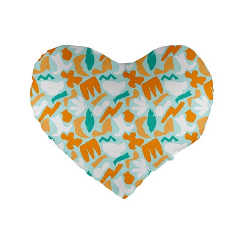 Design Pattern Seamless Tropical Standard 16  Premium Flano Heart Shape Cushions from ArtsNow.com Front