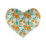 Design Pattern Seamless Tropical Standard 16  Premium Flano Heart Shape Cushions