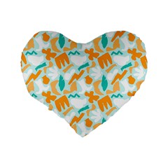 Design Pattern Seamless Tropical Standard 16  Premium Flano Heart Shape Cushions from ArtsNow.com Back