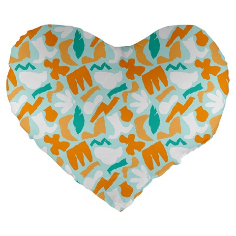 Design Pattern Seamless Tropical Large 19  Premium Flano Heart Shape Cushions from ArtsNow.com Front