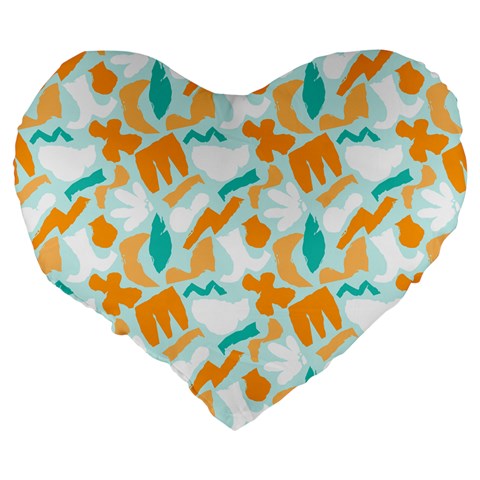 Design Pattern Seamless Tropical Large 19  Premium Flano Heart Shape Cushions from ArtsNow.com Back