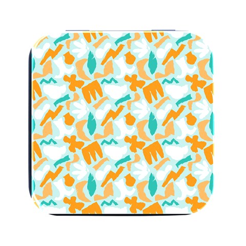 Design Pattern Seamless Tropical Square Metal Box (Black) from ArtsNow.com Front