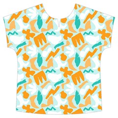 Design Pattern Seamless Tropical Short Sleeve Long Pants Satin Pajamas Set from ArtsNow.com Front