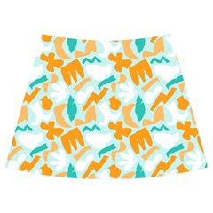 Design Pattern Seamless Tropical Knee Front Skirt