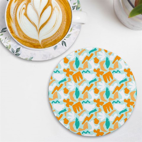 Design Pattern Seamless Tropical UV Print Round Tile Coaster from ArtsNow.com Front