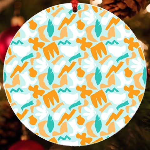 Design Pattern Seamless Tropical UV Print Acrylic Ornament Round from ArtsNow.com Front